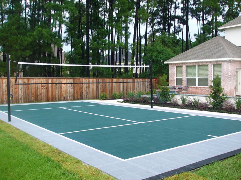 Set & Spike — Backyard volleyball court · evergreen & grey