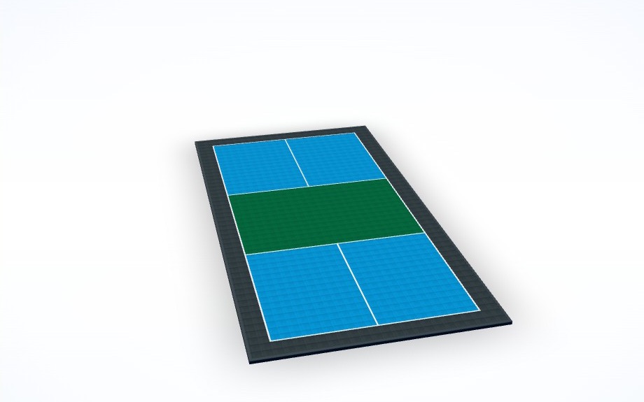 A pickleball court designed in 3D in the Outdoor Sport Courts designer