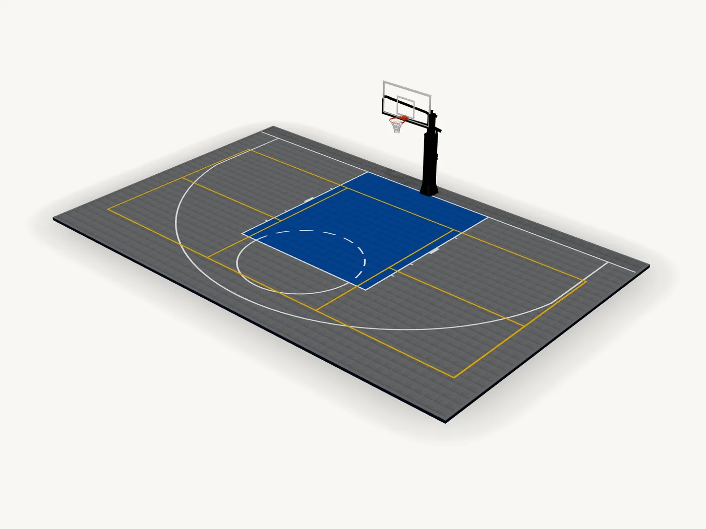 Compact Multi-Sport Court in 3D, in the default colourway