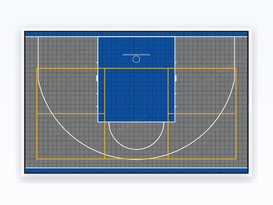 Compact Multi-Sport Court — top-down court plan in the default colourway