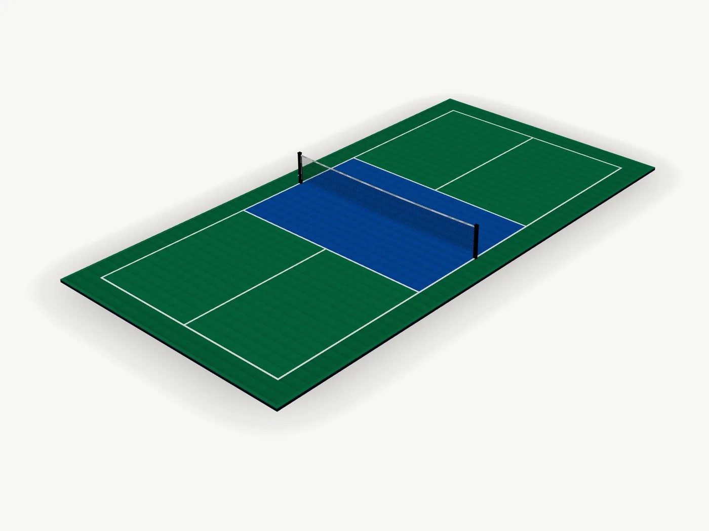 Pickleball Court with Run-Off in 3D, in the default colourway