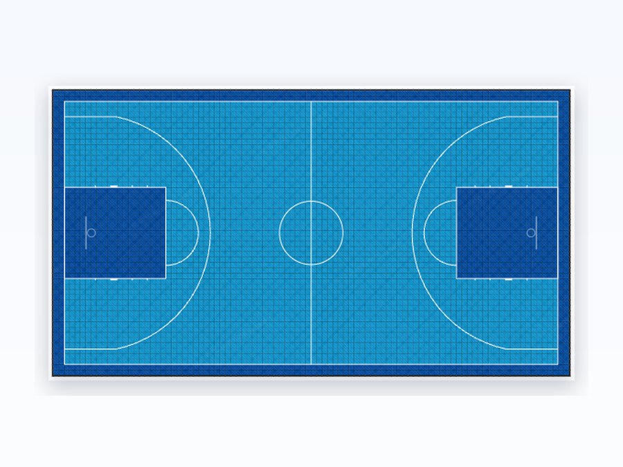 Full Basketball Court — top-down court plan in the default colourway