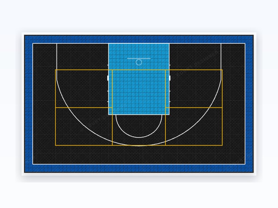 Pro Multi-Sport Court — top-down court plan in the default colourway