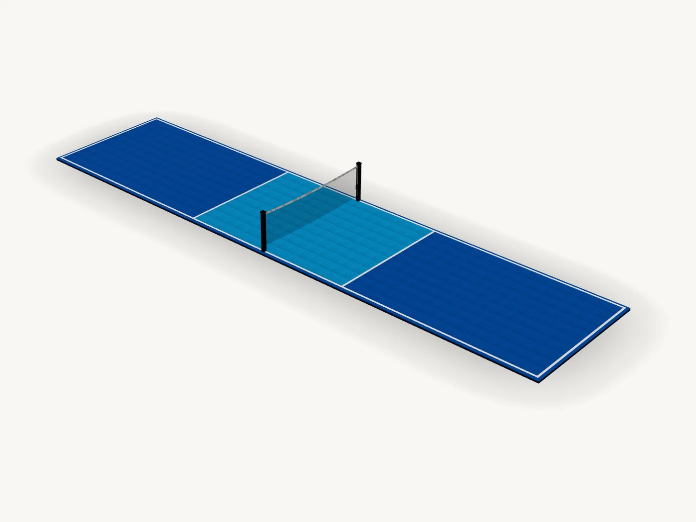 Singles Pickleball Court in 3D, in the default colourway