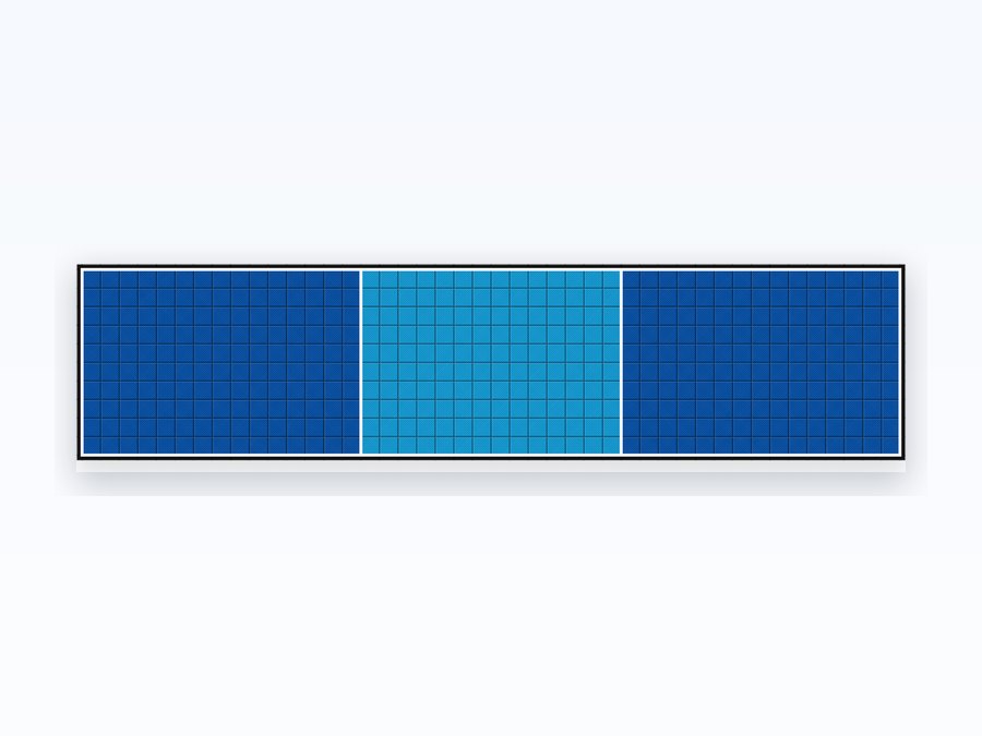 Singles Pickleball Court — top-down court plan in the default colourway